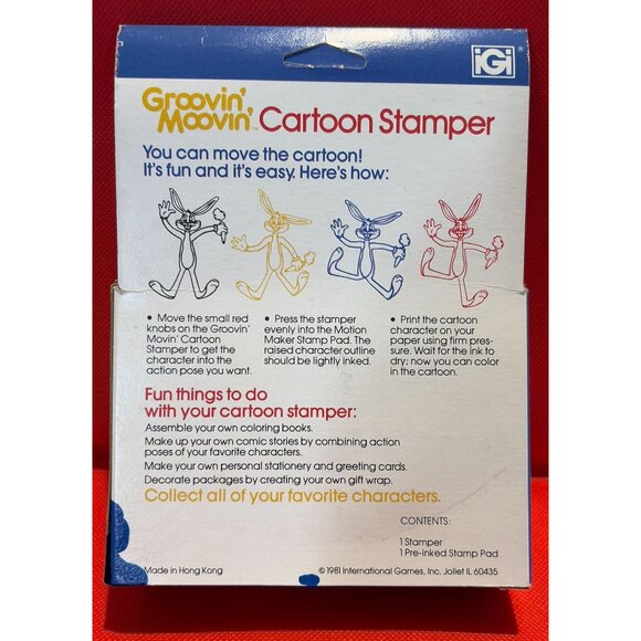 Warner Bros. Groovin Moovin Stamper With Motion Maker Stamp Pad 1981 Bugs Bunny - Picture 5 of 5